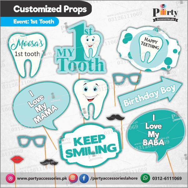 Customized First tooth party Photography Props