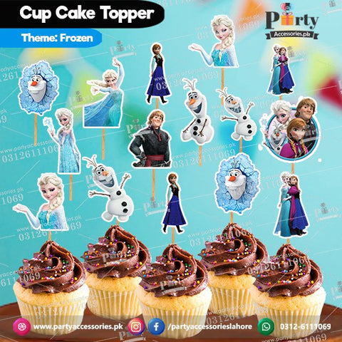 Frozen Elsa theme birthday cupcake toppers