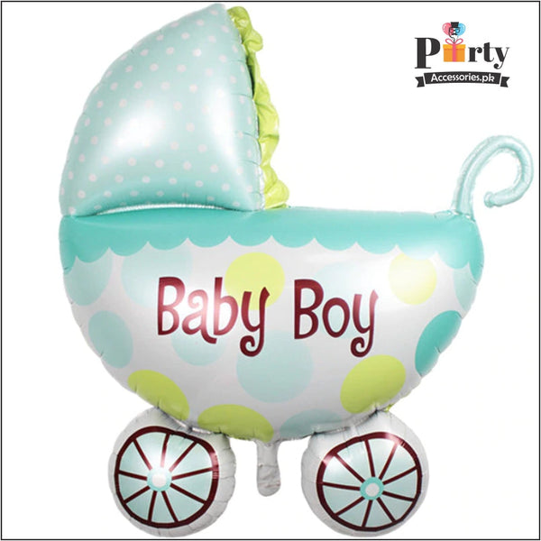 Baby Boy cart Balloon balloon for baby shower in Blue clor