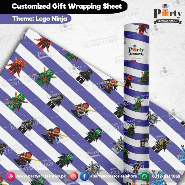 Gift wrapping sheets for Ninjago theme birthday party