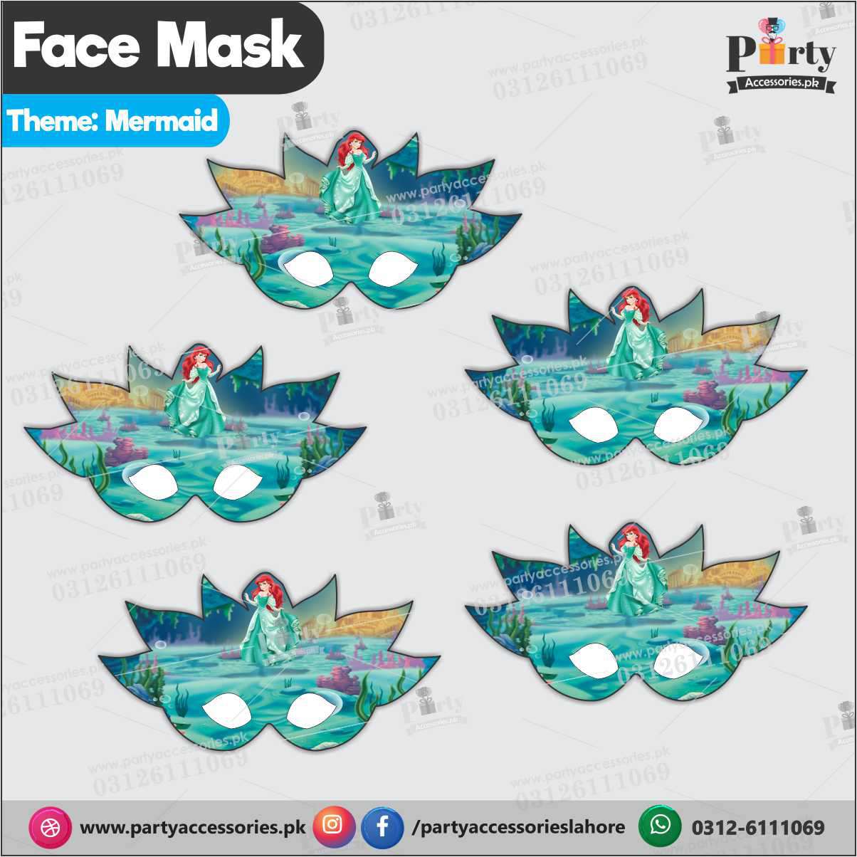 Mermaid theme Birthday face masks