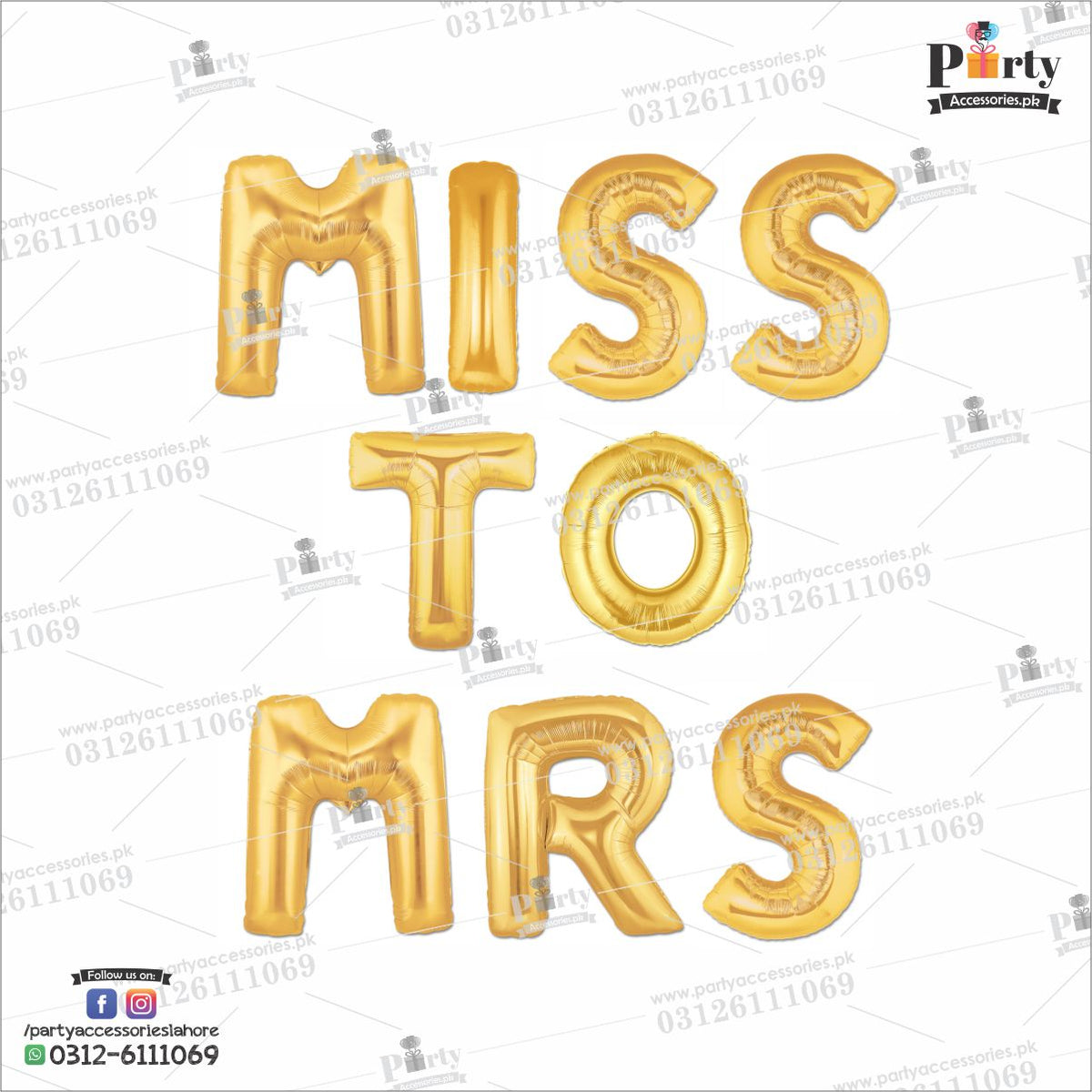 MISS TO MRS foil balloons for bridal shower decoration