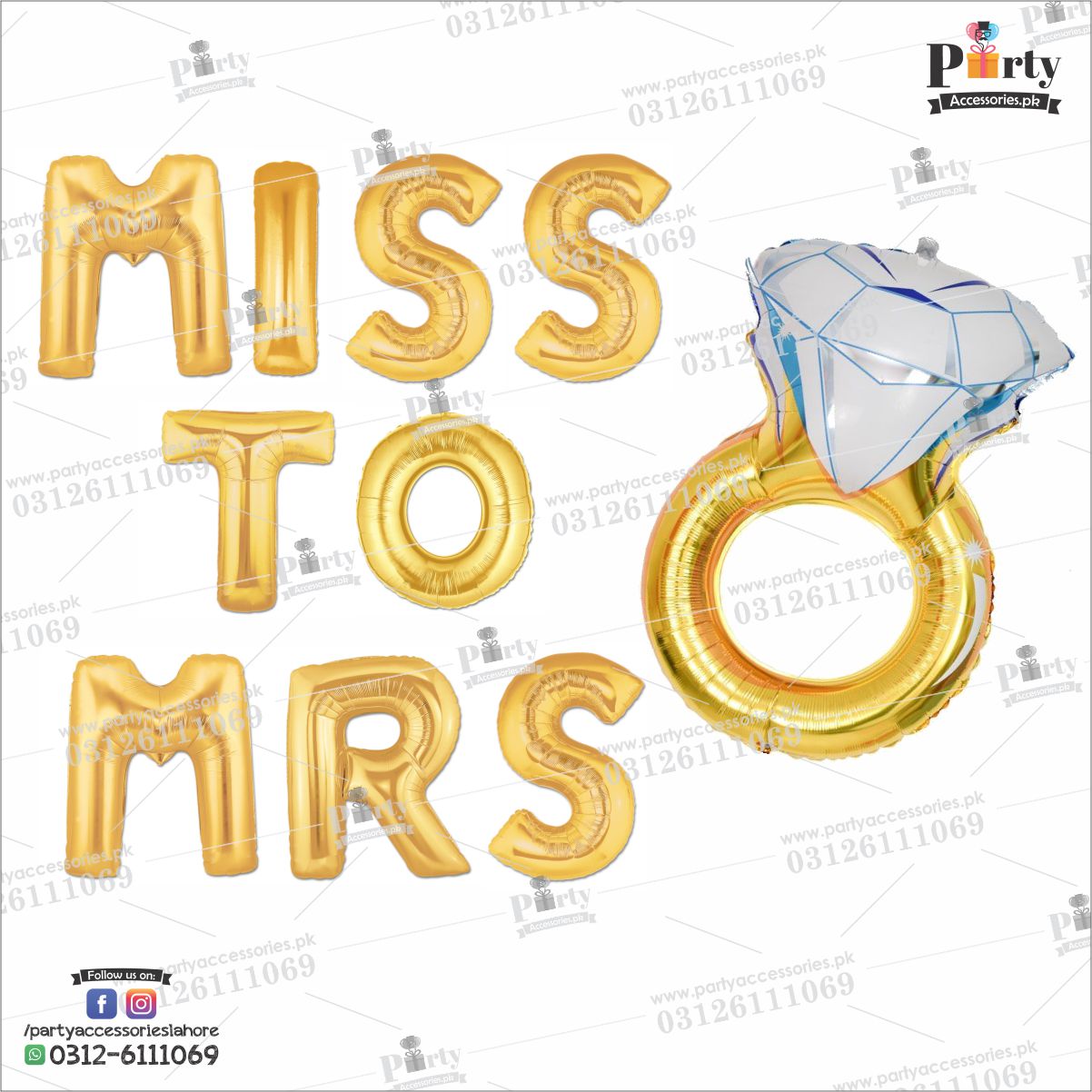 MISS TO MRS foil balloons for bridal shower decoration