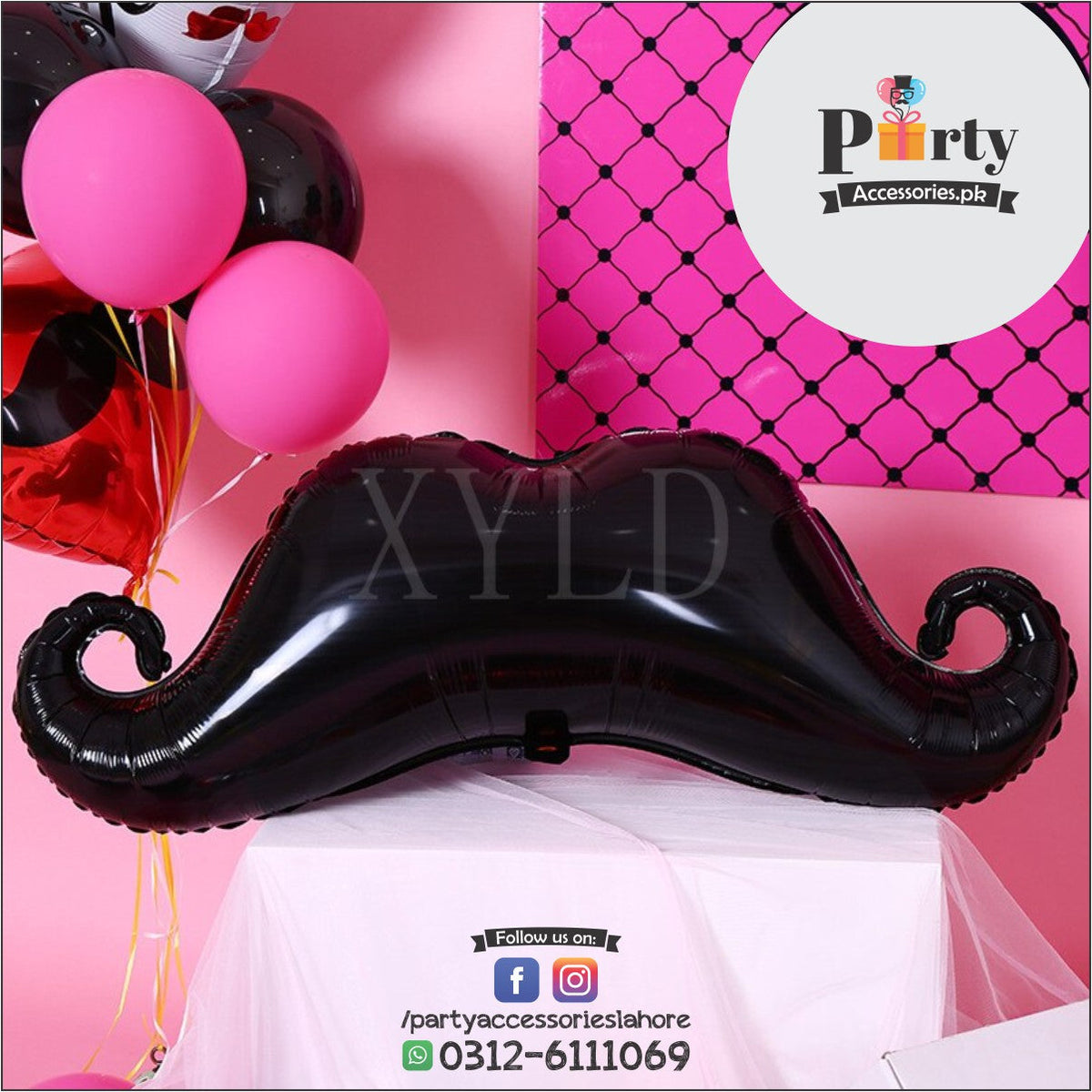 Mustache Shape Large Size foil balloon For Birthday Party