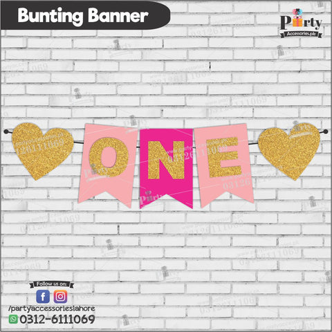 First birthday bunting banner ONE banner for girl