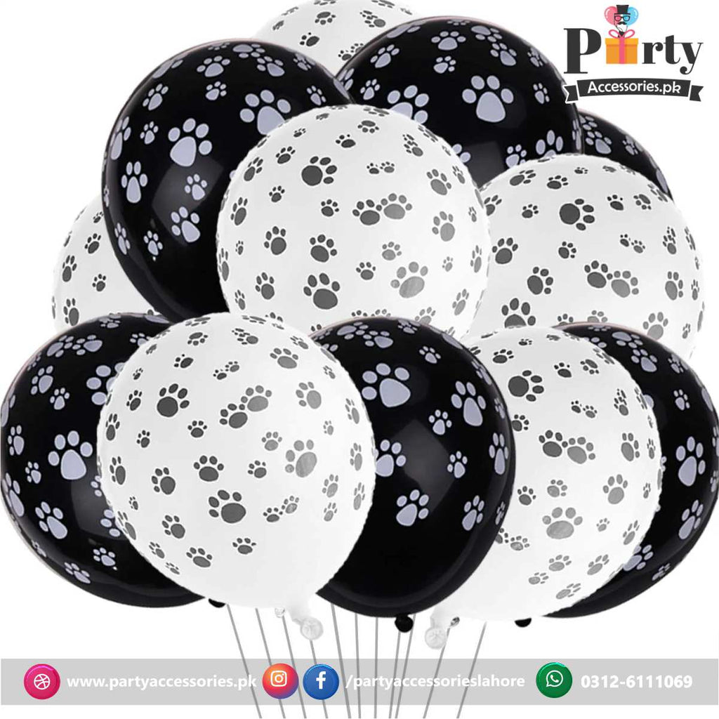 paw printed latex balloons printed