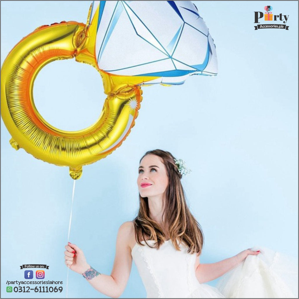 Ring Shape Large Foil Balloon For | Anniversary Decor In | Golden Color