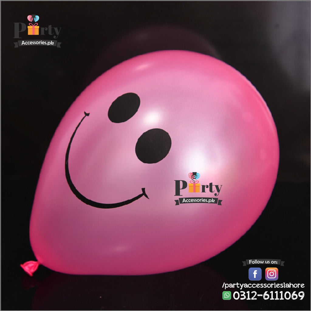 Smiley Printed Latex Balloons Multi Colors