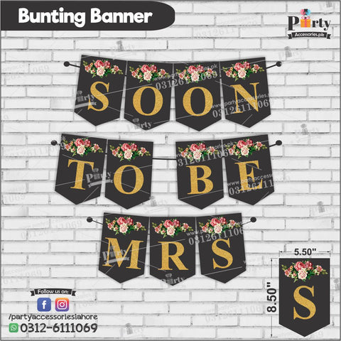 SOON TO BE MRS bunting banner for bridal shower decoration | Black and White