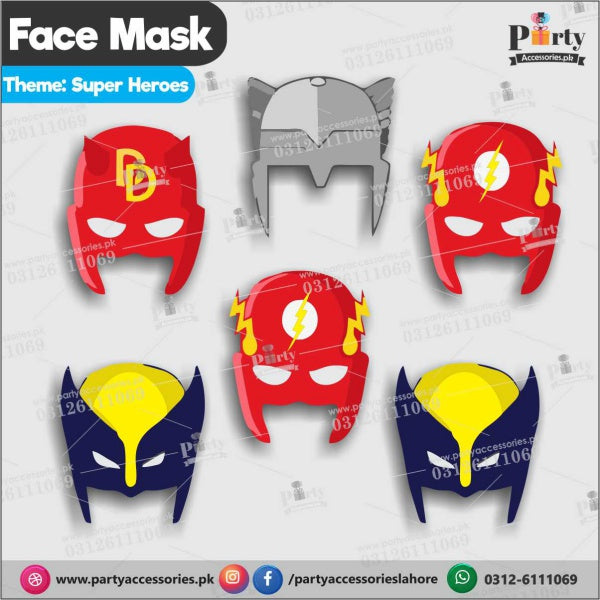 Super hero theme customized face masks for Birthday parties.