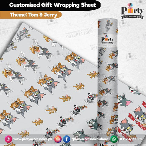 Gift wrapping sheets for Tom and Jerry theme birthday party